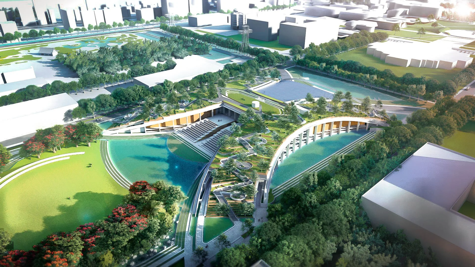 อาคารอุทยานการเรียนรู้ป๋วย 100 ปี ที่ออกแบบโดยให้มีลักษณะเป็นพูนดินที่โคนต้นไม้ ตามความหมายของชื่อป๋วย