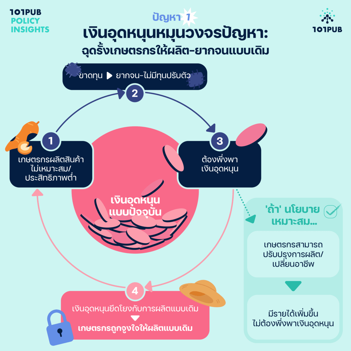เงินอุดหนุนหมุนวงจรปัญหา: ฉุดรั้งเกษตรกรให้ผลิต-ยากจนแบบเดิม